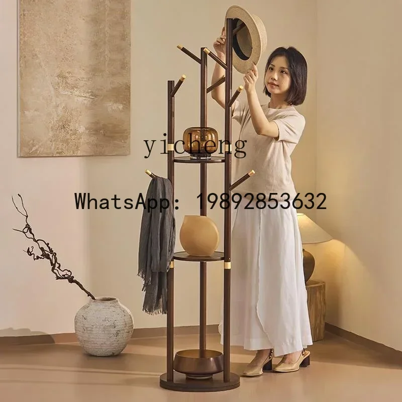 BB Solid Wood Coat And Hat Rack Rotating Bedroom And Household Multifunctional Hanger Living Room