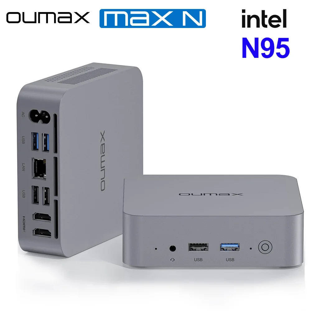 New OUMAX Mini PC Intel N100 16GB 500GB Quiet Dual 1000M LAN N95 8GB 256GB Desktop Computer VS Mini S12 Pro T8 Plus GMK G2