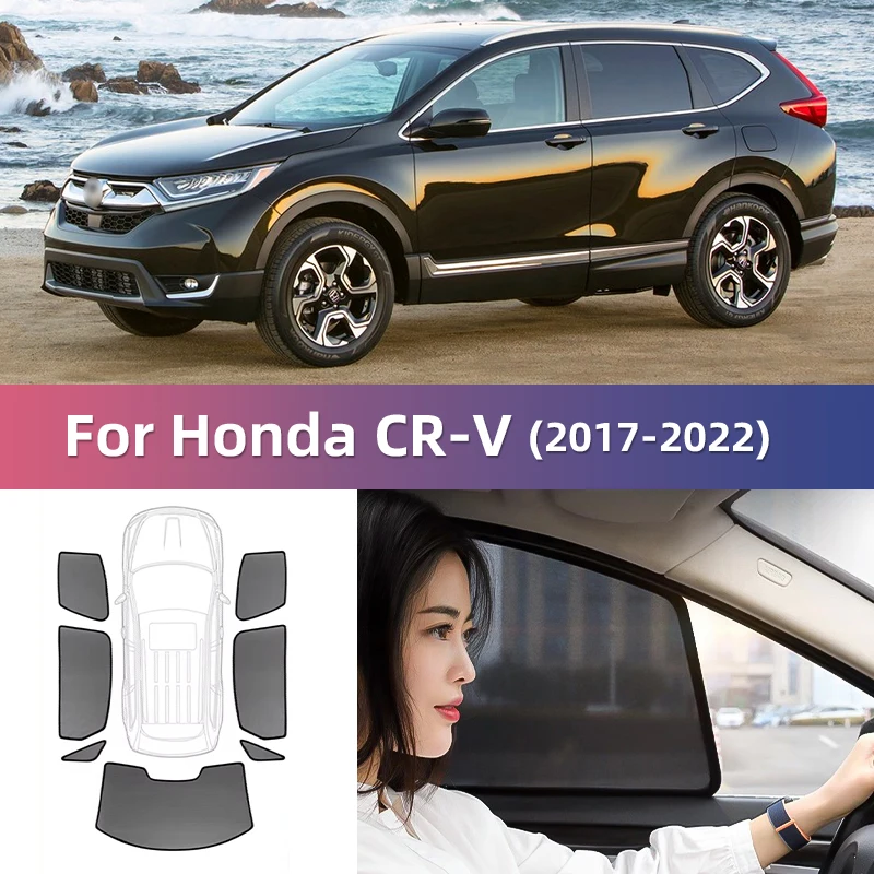 

For Honda CRV CR-V 5seats 2017-2022 Rear Side Window Sun Shade Car Sunshade Magnetic Front Windshield Mesh Curtain