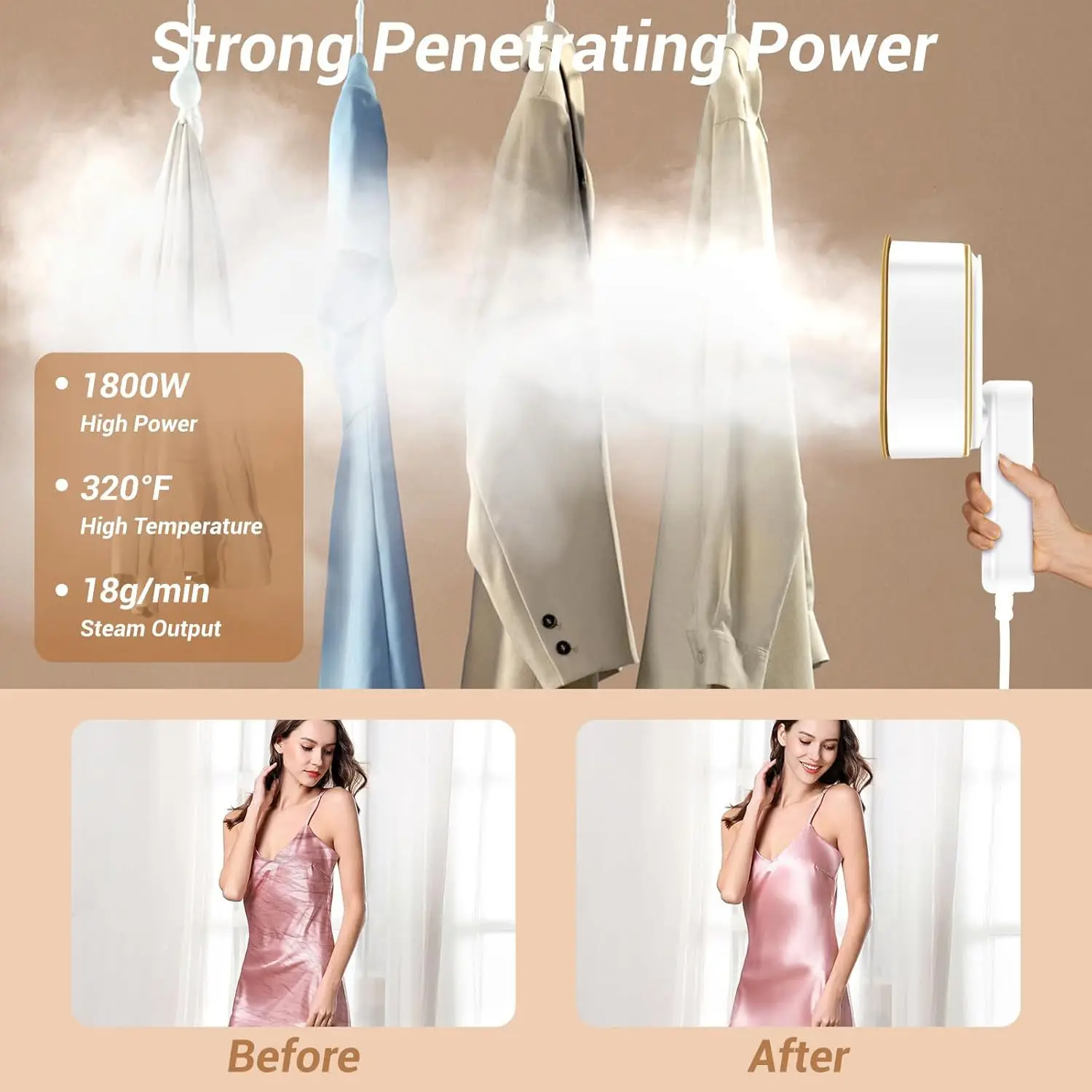 Portable Dormitory Ironing 180° Rotatable Handheld Household Small Steam Iron Clothes Ironing Machine Strong Penetrating Power