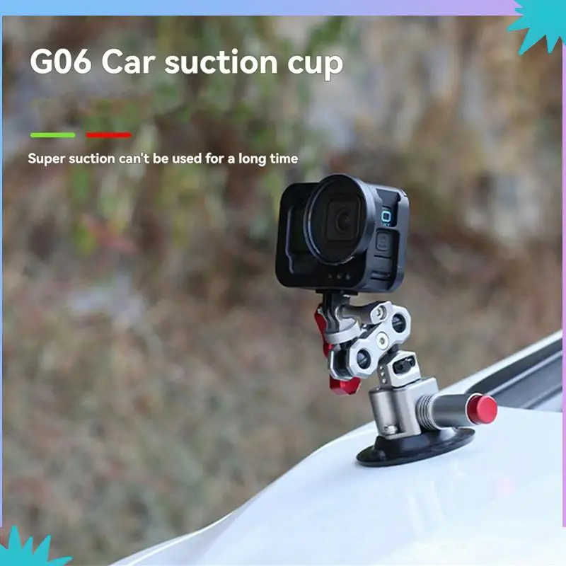 ABZW 2Pcs 3 Inch Car Photography Suction Cup First-Person Perspective Car Mount Suitable For Gopro Accessories Titanium