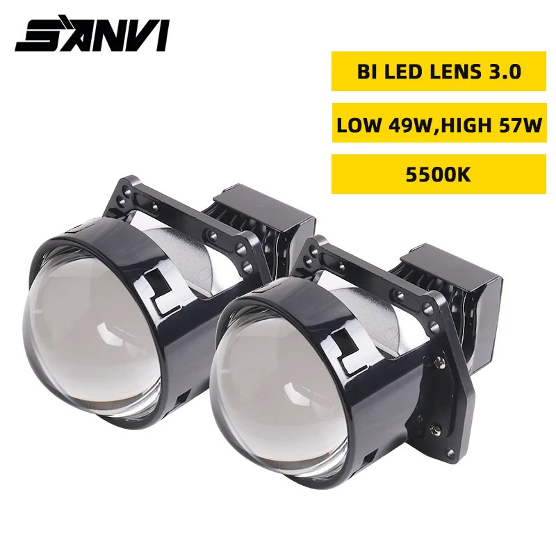 SANVI Angel Eyes LED Projector Lens 3.0 for Hella 3R G5 Car LED Lights 5500K 57W H1 H4 H7 H11 Lamps Accessories Retrofit Styling