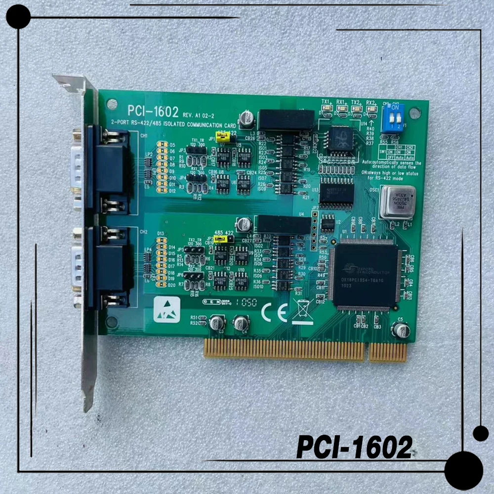 PCI-1602 لبطاقة الاتصالات المعزولة Advantech 2-port RS-422/485 تتضمن حماية من زيادة التيار