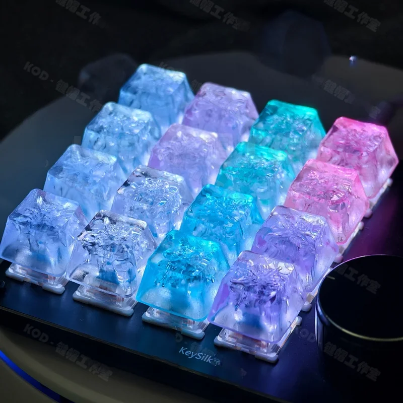 Ice Cube Esc Keycap Single Ice Transparent Backlit Keycap Creative Custom Key Cap Desk Decor Gift For Mechanical Keyboard Lover