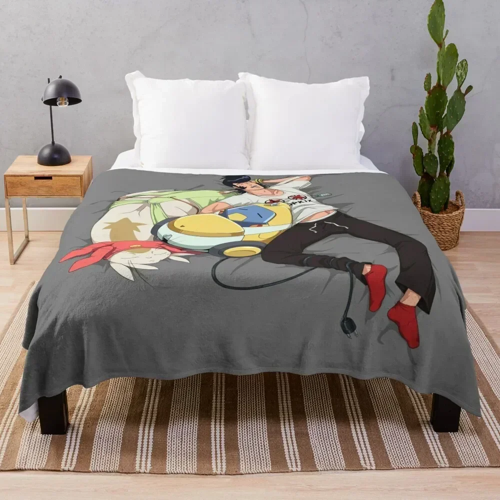 

Snoozing Space Crew Throw Blanket Machine Washable Soft Warm Blanket