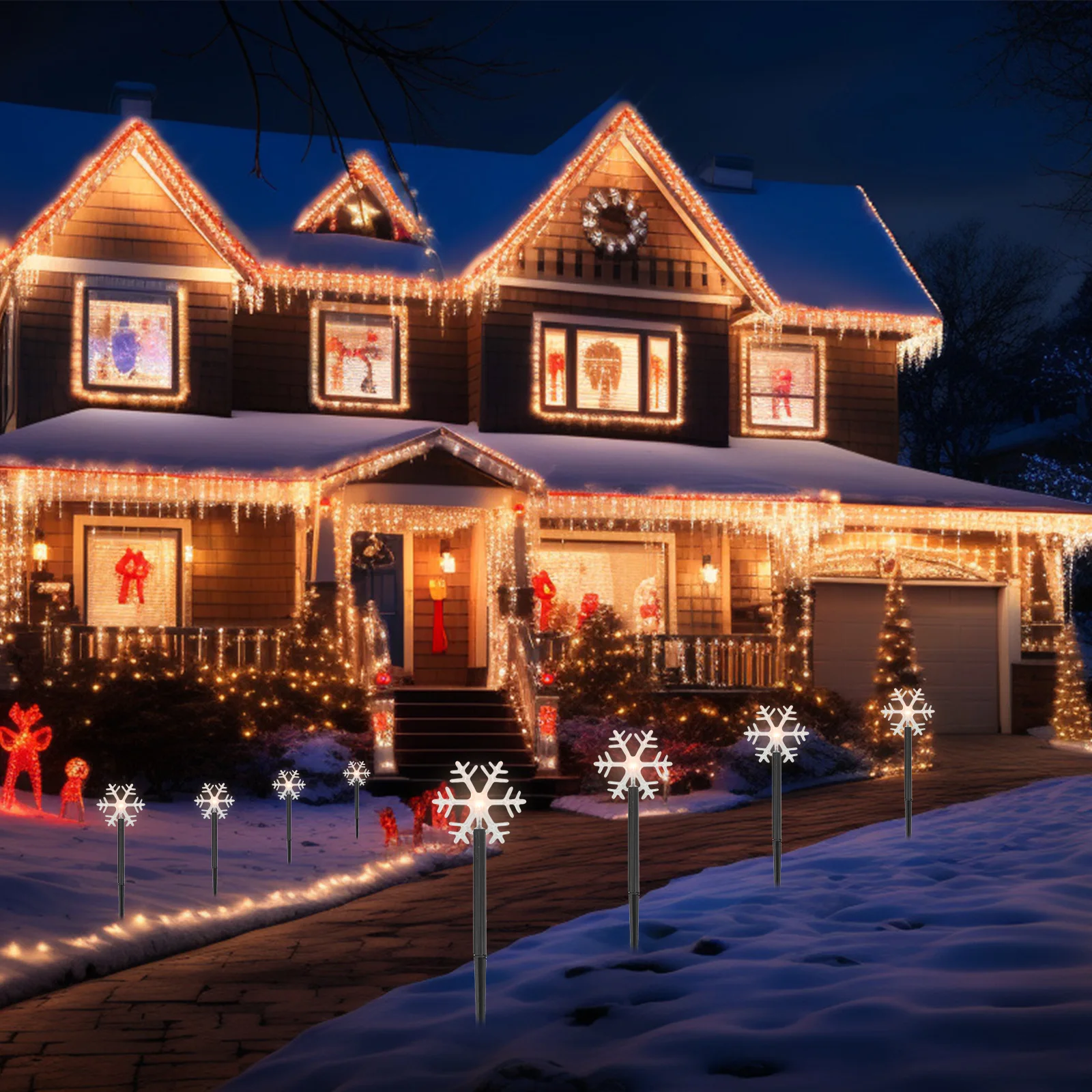 

Snowflake Shaped Lamp Waterproof Landscape Lamp Outdoor Garden Led Light Light Pathway Decorative Landscape Lighting
