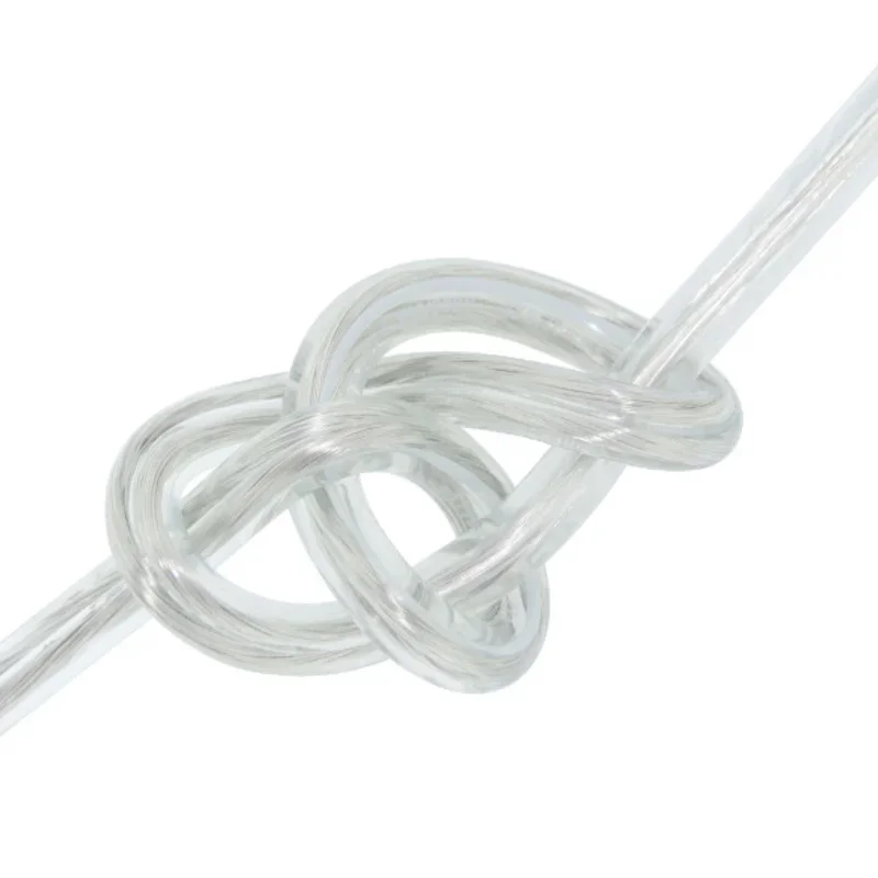 سلك كهربائي شفاف 12 فولت مرن 2 كور كابلات PVC مستديرة مغلفة لسلك مصباح LED مكبر صوت مشاريع إضاءة ذاتية الصنع