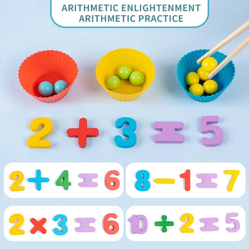 Montessori Mathématiques Accessoires Bébé Numérique Cognitif Appariement Puzzle Igénieux Ingénieux Perle Fine Action Jouets