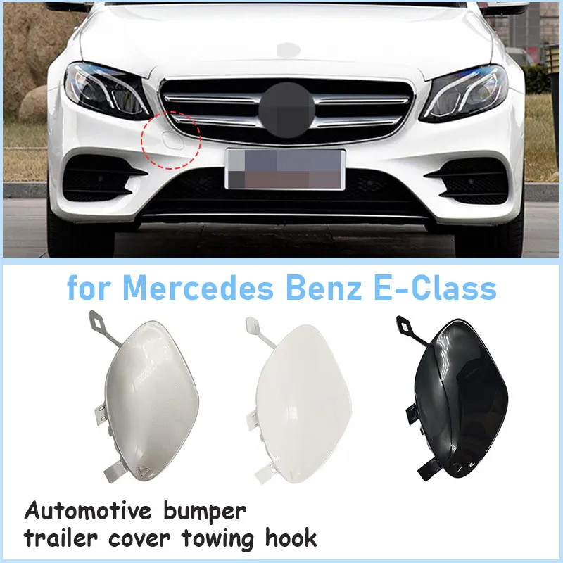 For Mercedes W213 E Class 2016-2020 E260 E300 E350 E400 Car Front Bumper Tow Hook Cover Cap Black
