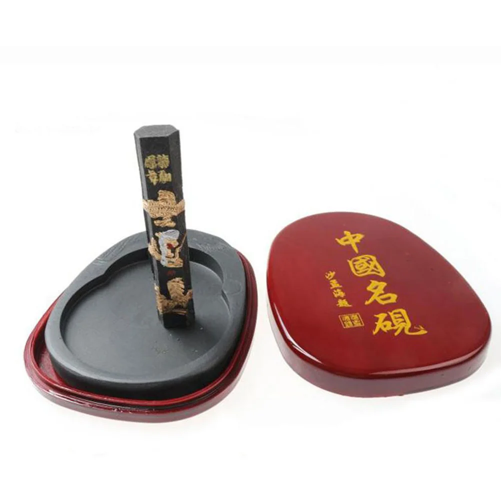 

1Pcs Chinese Calligraphy Inkstone Natural Stone Simple Carved Traditional Ink Accessory Painting Inkstone Calligraphy Supplies