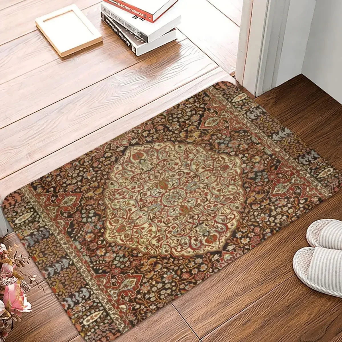 Authentic Persian Bakhtiari Of Doormat Rug Carpet Mat Footpad Polyester Anti-slip Front Room Corridor Kitchen Bedroom Balcony