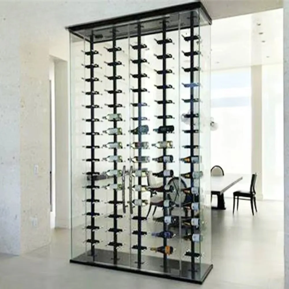Living Room Floor to Ceiling Wine Rack Display Modern Wine Cabinet bar Living Room Furniture Home Wine Storage Cabinet with Led