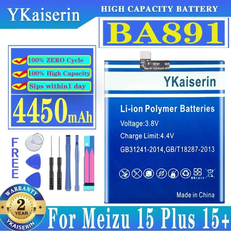 

For Meizu 15 Plus 15+ Meilan 15Plus M891Q M891H Long Lasting 4450Mah BA891 Mobile Phone Battery