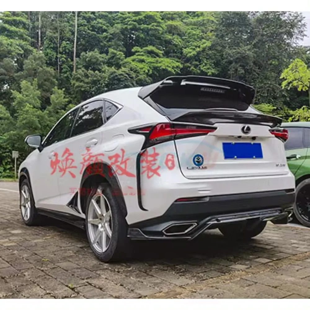 Black Spoiler Wing Spoiler For 2017-2020 Lexus NX200 NX300 Carbon Fiber Rear Spoiler Splitter Trunk Trim Affix Stick