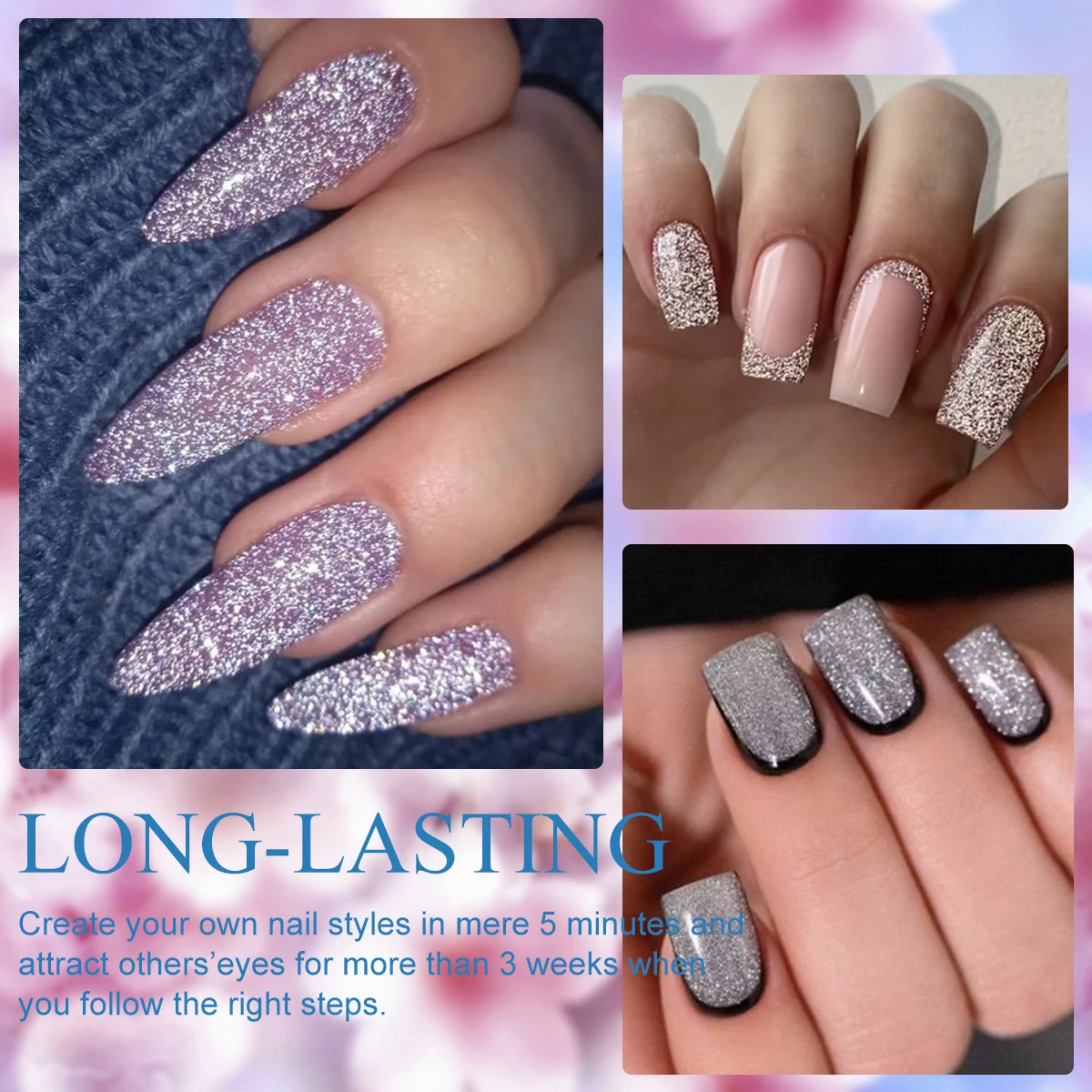 Quatro lírio 7ml capa superior reflexiva gel unha polonês glitter espumante arte do prego semi permanente gel polonês para unhas manicure diy