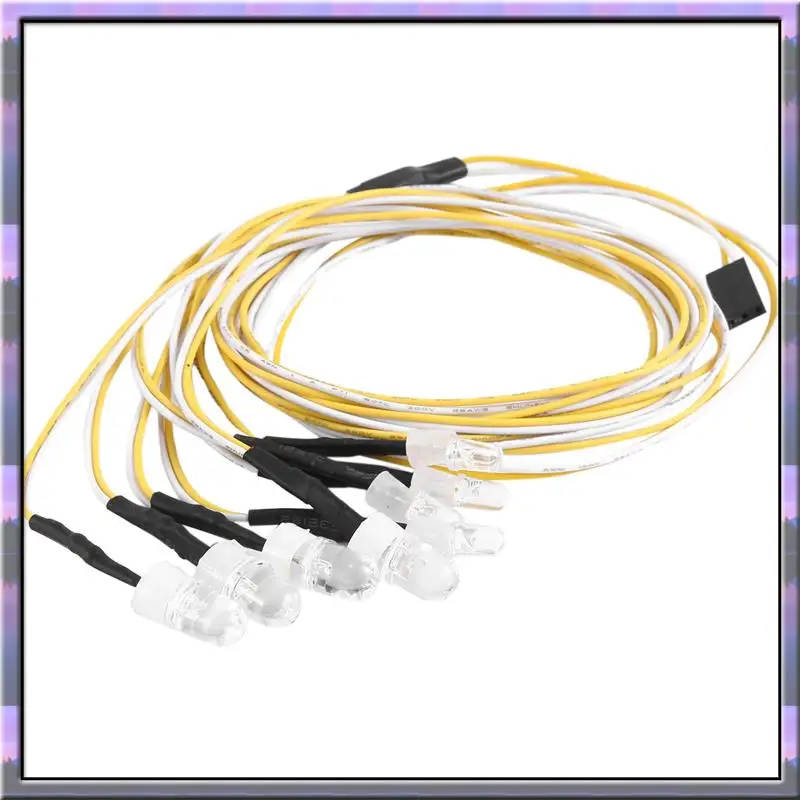 A49U 2PCS 8LED 8Mm & 5Mm 헤드 라이트 RC 부품 액세서리 1/10 모델 드리프트 자동차 차량용 LED 조명, 흰색 빨간색과 노란색