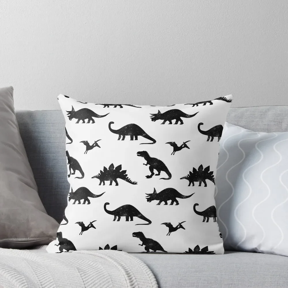 

Black + White Dinosaurs Throw Pillow Cusions Cover Pillow Case Christmas Covers For Cushions Sofa Cushion Cover pillow