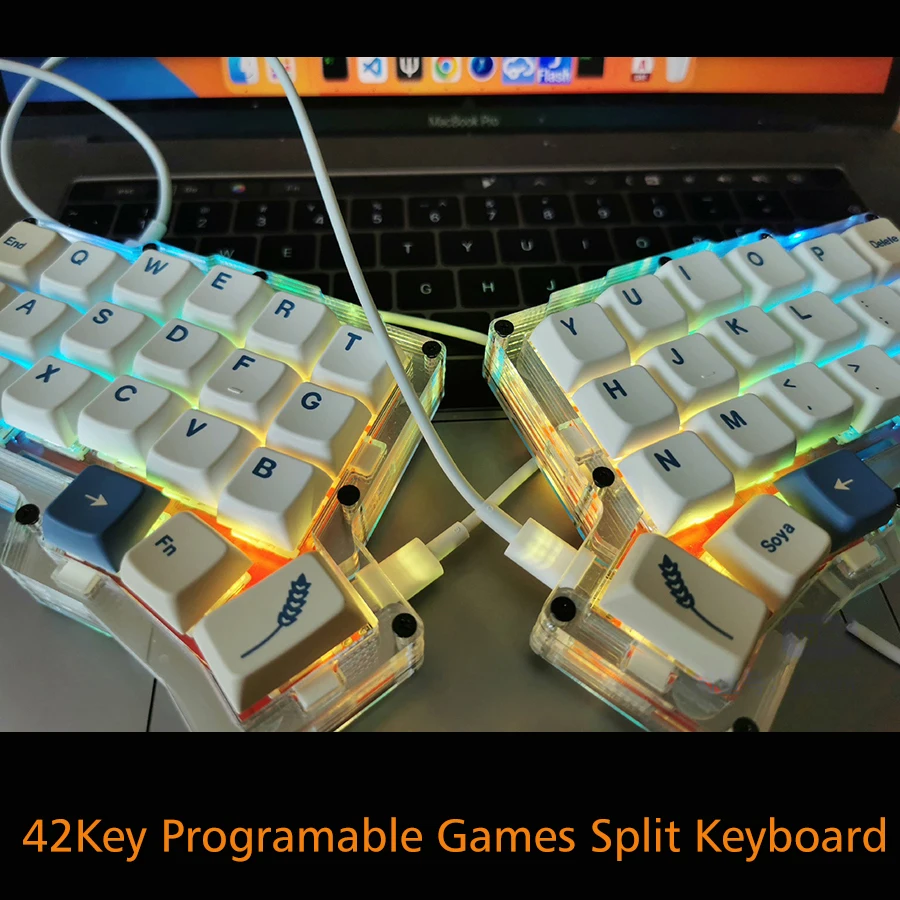 Lahvičky klávesnice programable 42 šifrovací klíč programable mechanická rozseknout klávesnice herní DIY bázi na QMK  horké wapes RGB podsvícená Klávesnice souprava