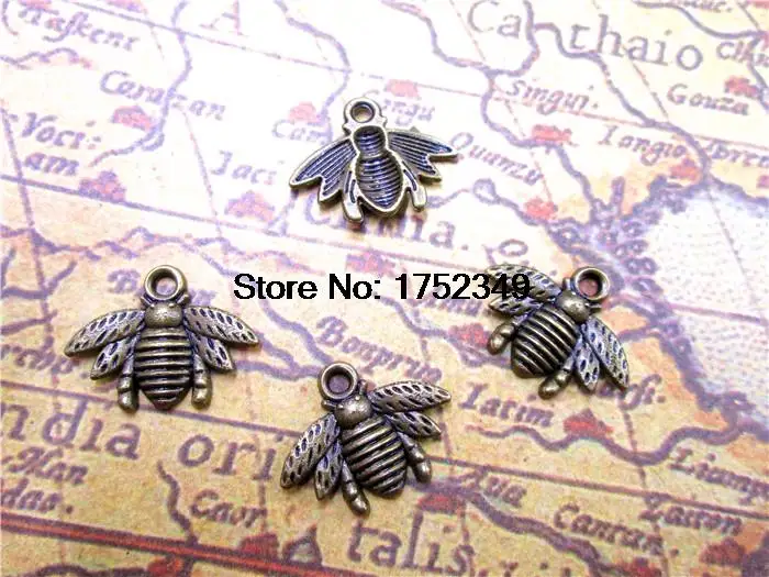 35pcs/lot--Bee charms,Antique bronze Lovely Bee Honeybee Charm Pendant 16x21mm