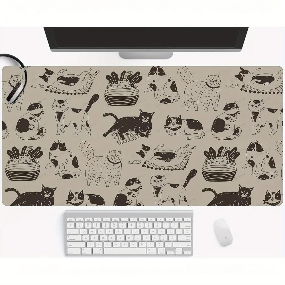 Tapis de jeu de grande taille à motif de chat mignon, design antidérapant, alfombrilla ratón love and deepspace tapis de souris xxl