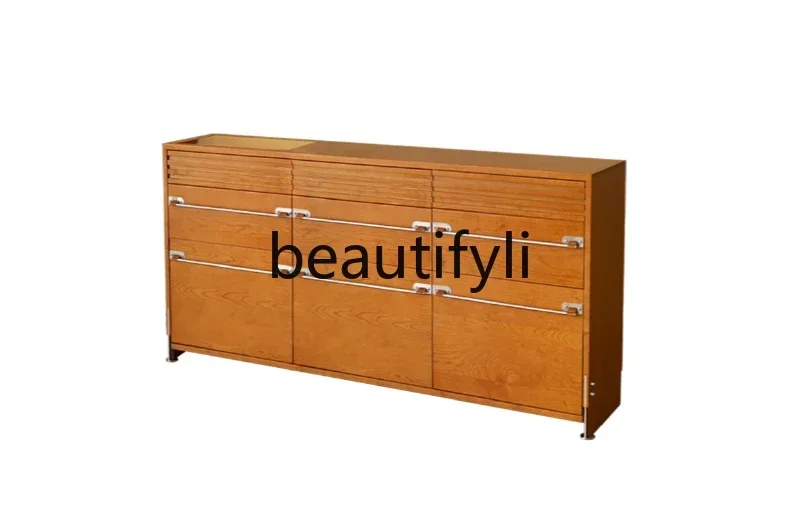 

Шкаф с девятью ведрами у стены, встроенный прикроватный шкаф для хранения из массива дерева