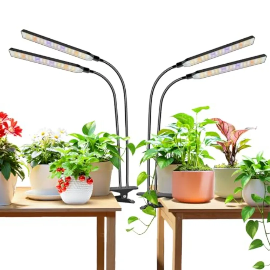 

Grow Light Clip on 2 Pack 228 LED Full Spectrum Plant Lights for Indoor Growing Head Arm Grow Lamp with Gooseneck 6/12/16H Time