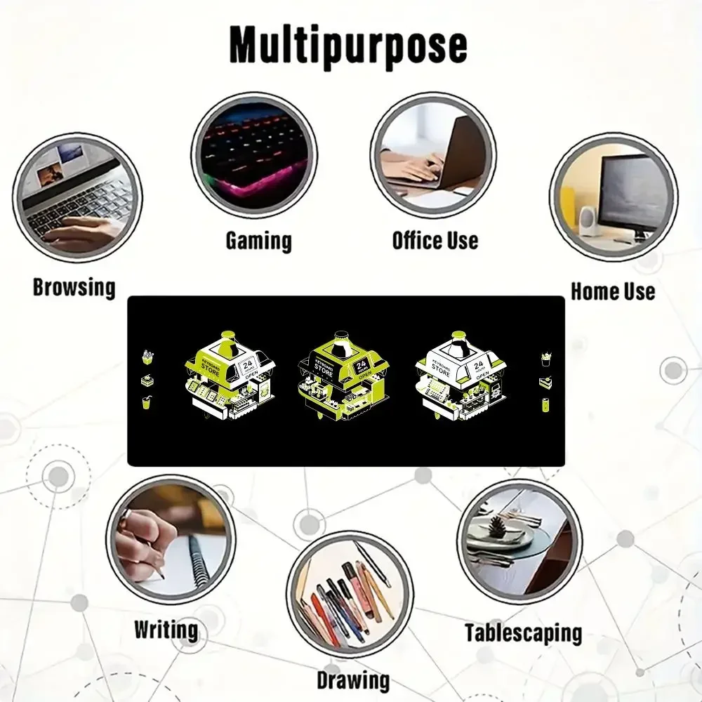 لوحة ماوس ألعاب كبيرة مقاس XXL، لوحة ماوس بتصميم تجريدي لتغليف المواد الغذائية، ملحقات الكمبيوتر المحمول، مناسبة للاستخدام المكتبي والمنزلي