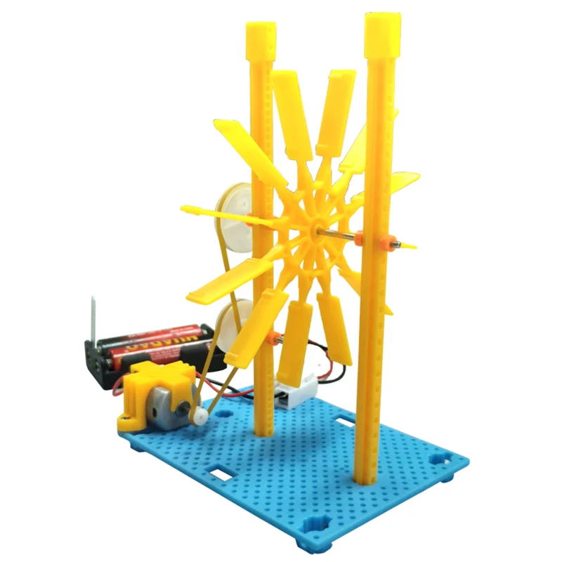 전기 물레방아 모델 어린이 과학 장난감 기술 물리학 키트 학습 플라스틱 퍼즐 교육용 장난감