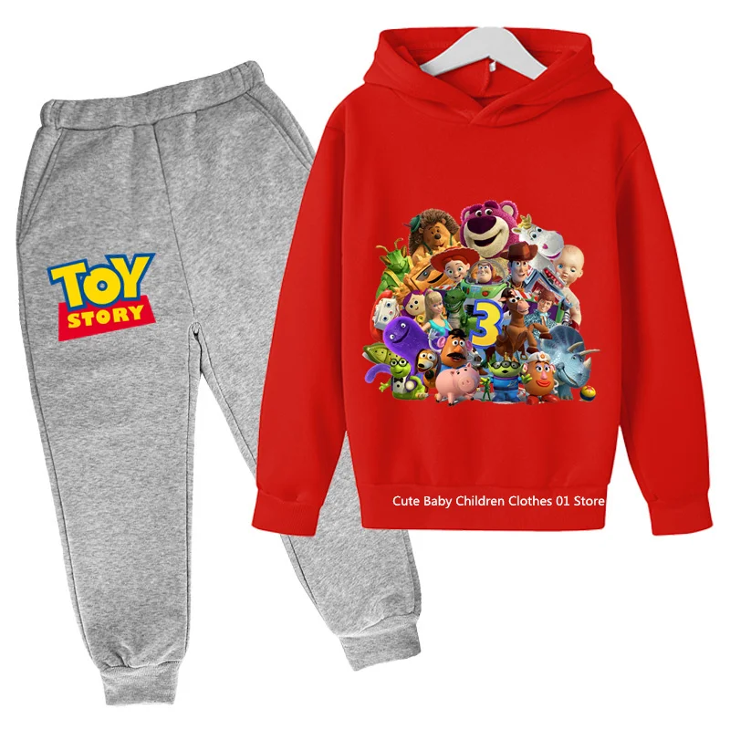 Kids Kawaii Toy Story Hoodie Set Pullover Suit Children Toy Storysweatshirt Pants 2 Pieces Long Sleeve Clothes For Boys Girls