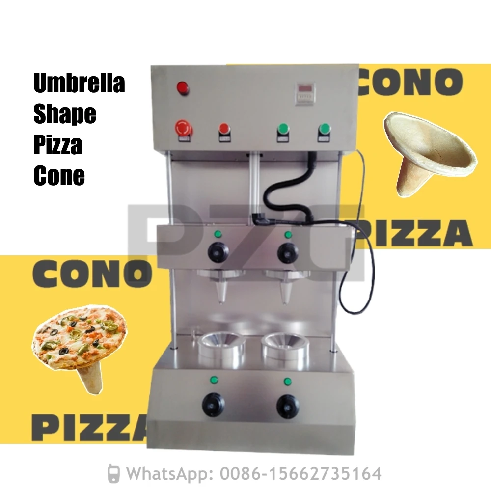 Máquina rotativa para hacer Pizza, horno de 2 conos con forma de paraguas, tienda de Pizza, escaparate cálido, 110V, 220V