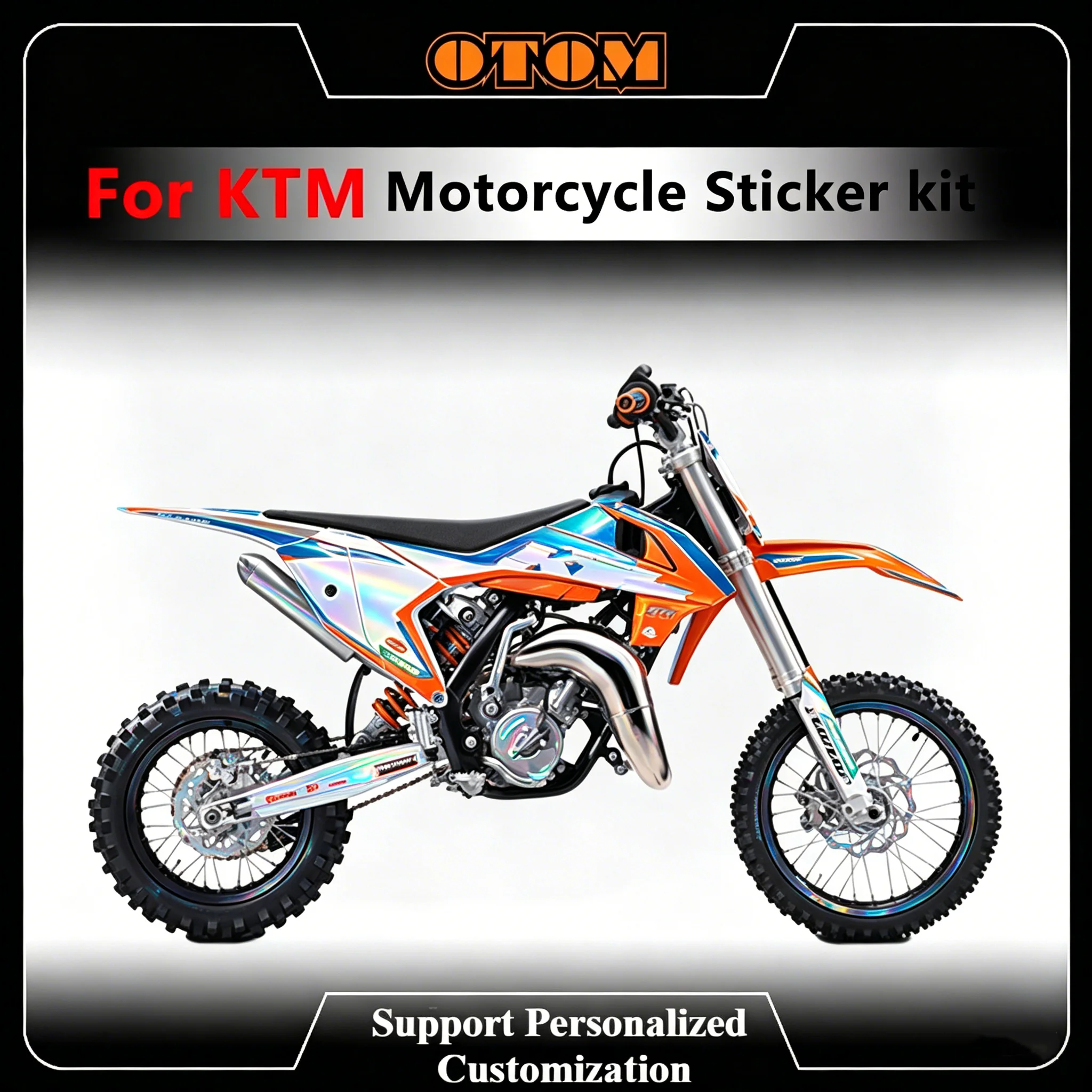 for KTM SX65 2016-2023 Customize Motocrycle Graphics Sticker Kit Holographic Background Full Decals Kit