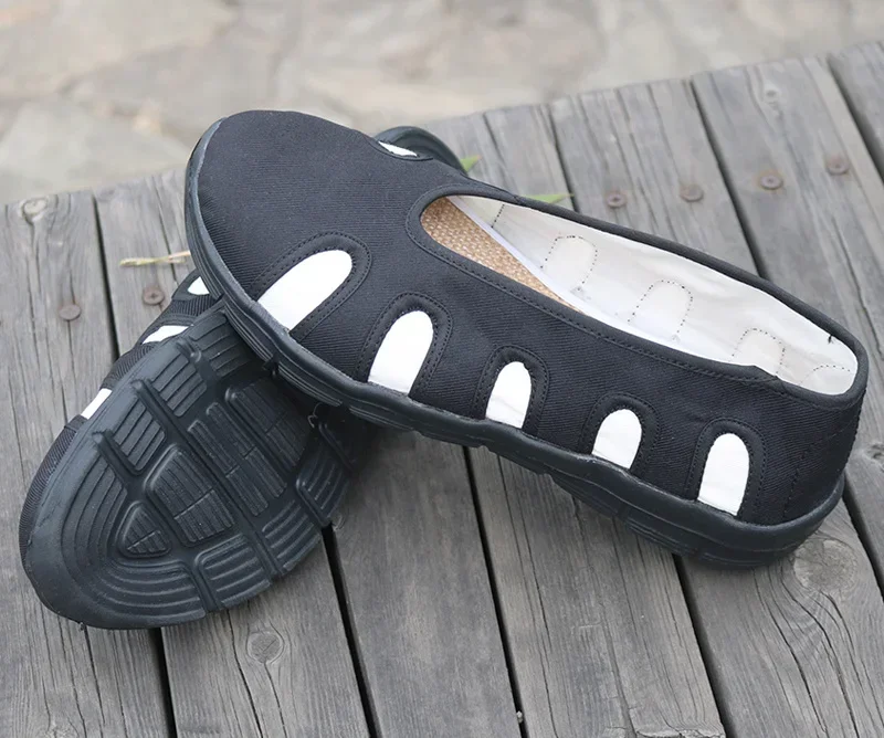 أحذية الكونغ فو تاي تشي وينج تشون الصينية التقليدية فنون الدفاع عن النفس أحذية رياضية Wudang Taoist قماش قطني يدوي قابل للتنفس