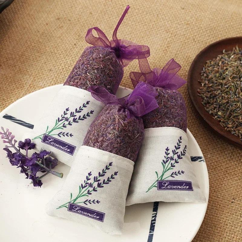 10/20/30 قطعة أكياس فارغة حقيبة زهرة الطباعة الخزامى العطر أكياس أكياس لتخزين الزهور الجافة الرباط العطر الحقيبة