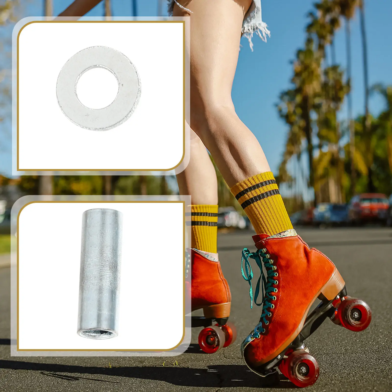 

1Set Inline Skates Bearing Skating Screws Metal Wheel Screw Replacement Repair Kit Sturdy Corrosion Resistant Roller Skates