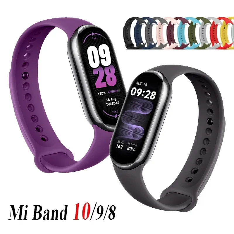 Silicone Strap for Xiaomi Mi Band 8 9 10 Smartwatch Replacement Soft Bracelet Wristband Belt for Mi Band 8 9 Correa Accessories