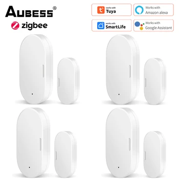 Tuya ZigBee スマート ドア ウィンドウ センサー スマート ホーム ワイヤレス ドア検出器 開閉リモート アラーム Alexa Google ホーム経由 スマート ライフ