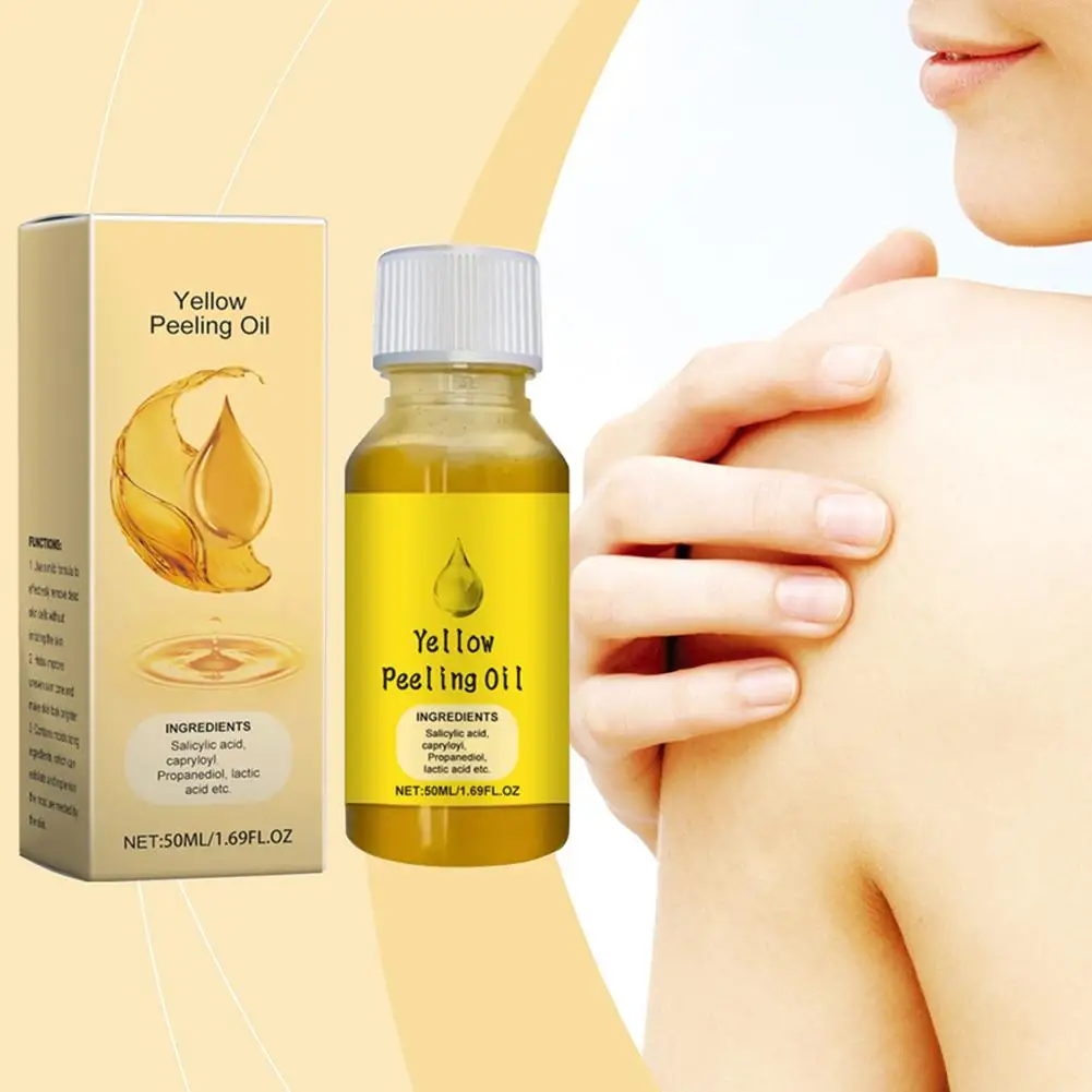 Aceite de exfoliación amarillo, blanqueamiento de la piel oscura, elimina el brazo, la rodilla, blanquea y exfoliante, piel corporal de esquí, tono uniforme de las piernas E5W1