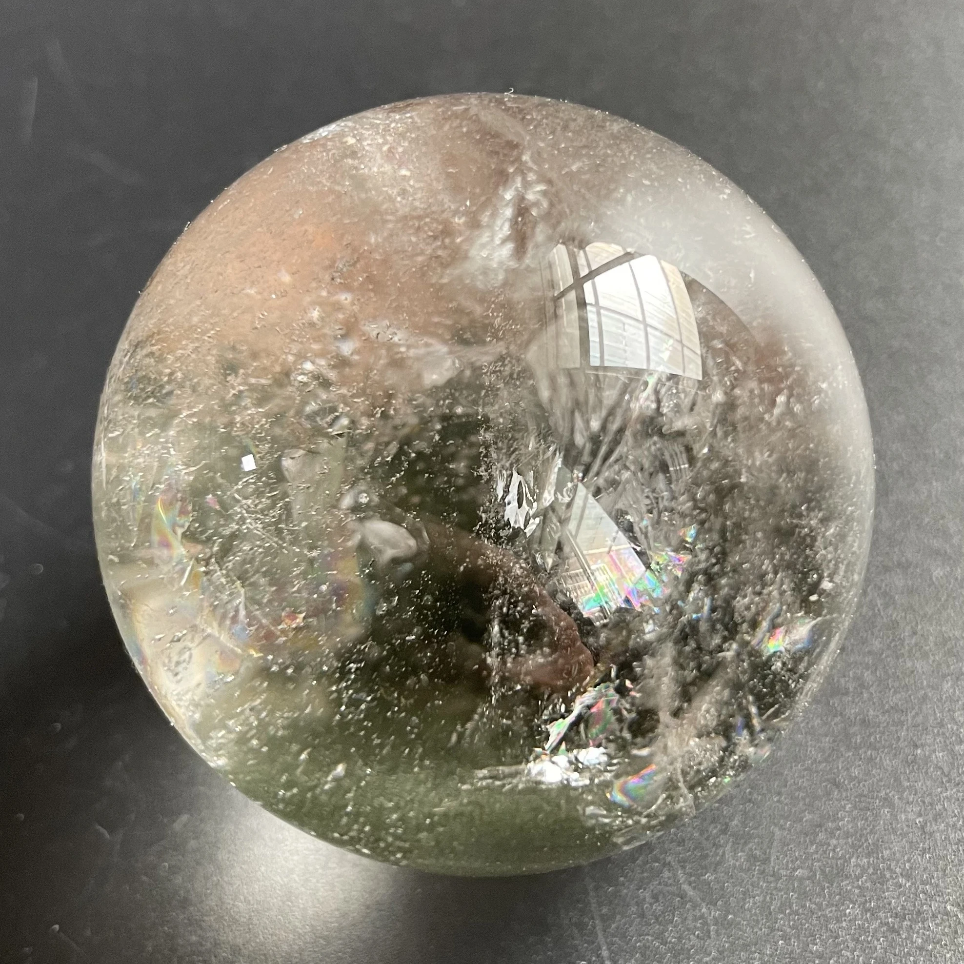 

137g Natural Stone Green Phantom Sphere Polished Quartz Reiki Ball Healing Gift Crystal Ball Room Decor Z1180