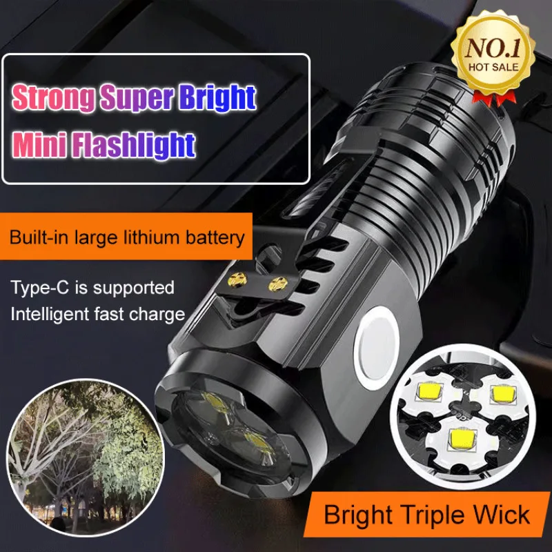 

flashlight waterproof super bright bright flash mini flashlight clip light flashlight