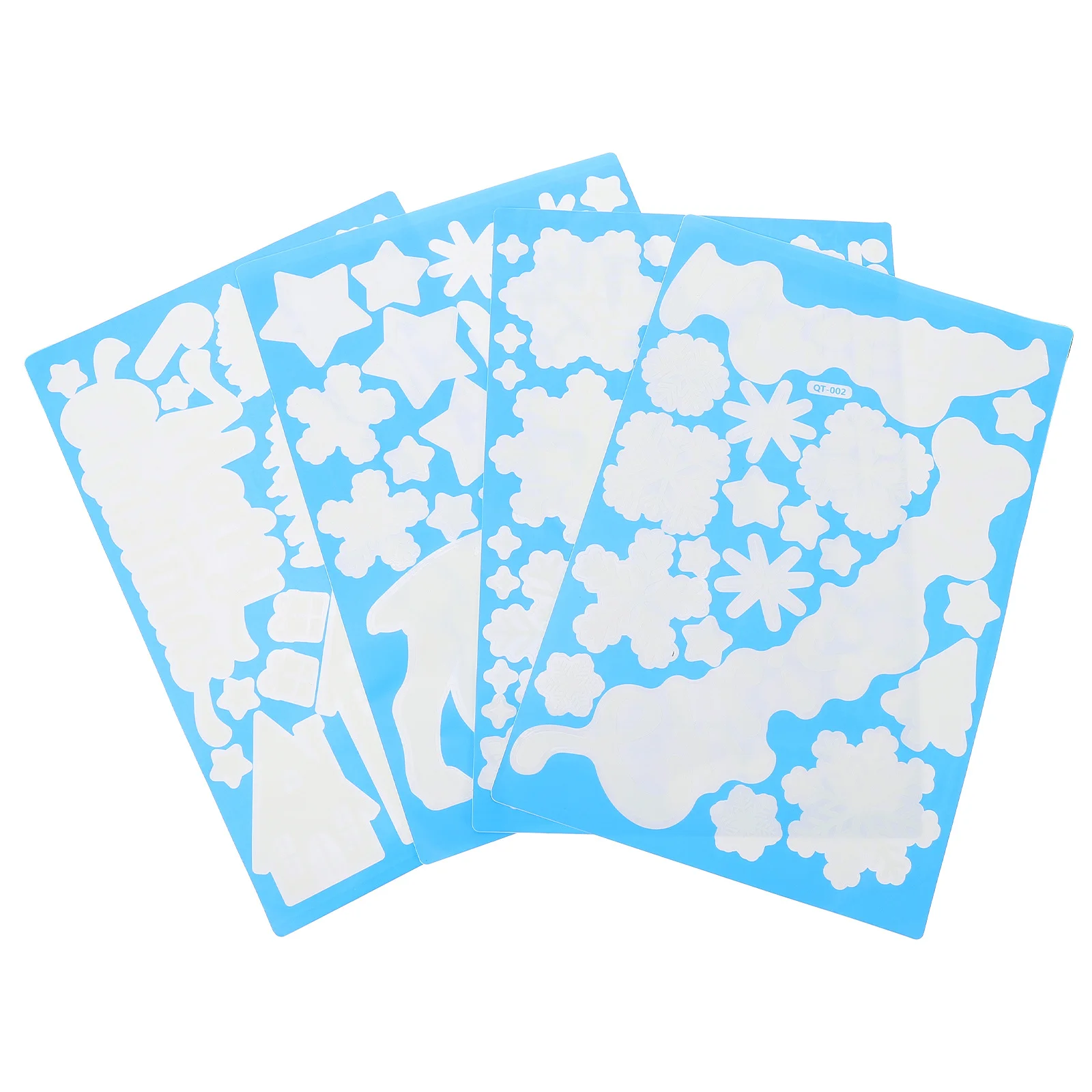 

4 Sheets Christmas Luminous Glow Sticker Night Fluorescent Decals Xmas Glow in Dark Decorative Wall Stickers Holiday Party