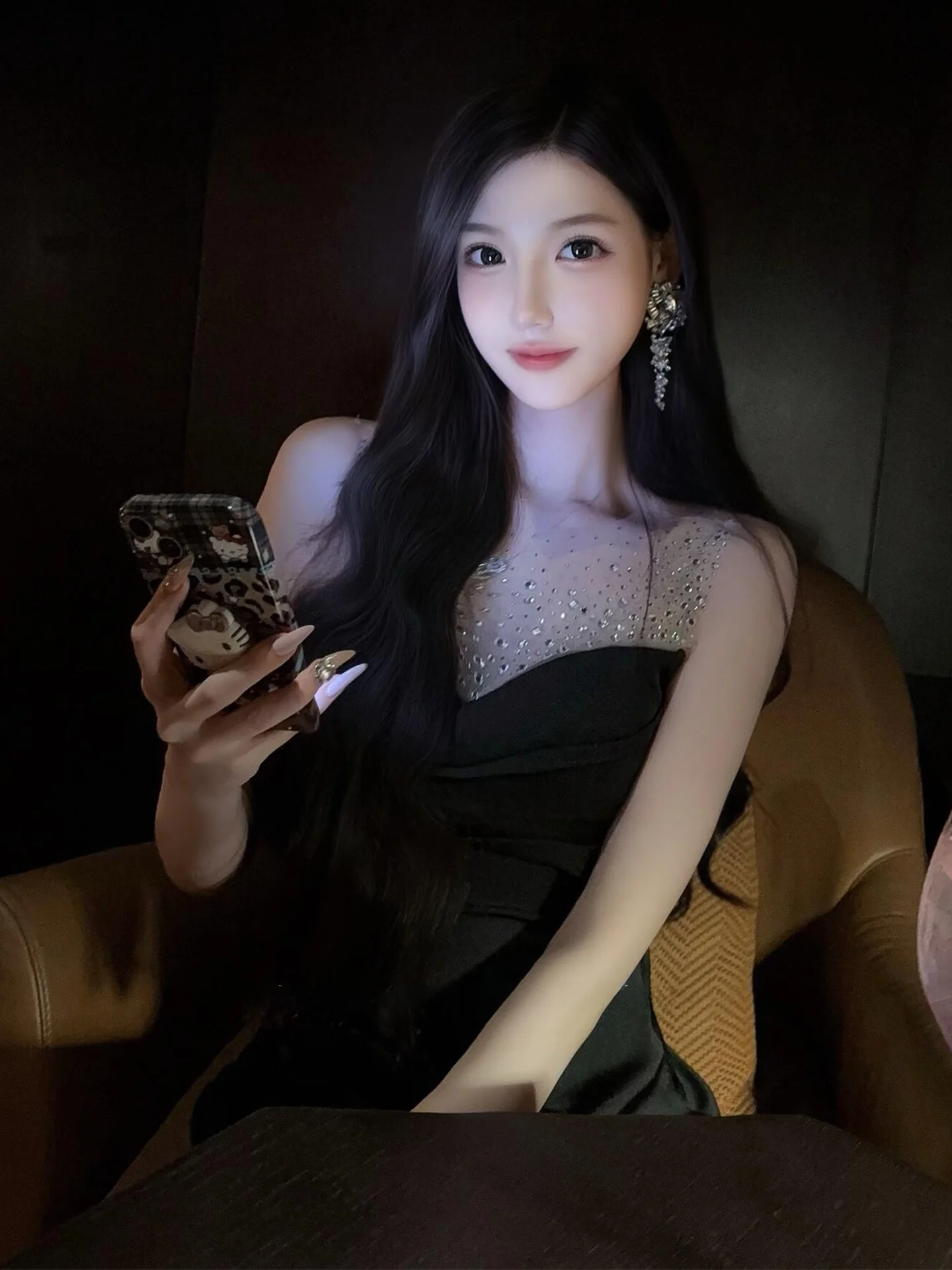 

Sexy High-Waisted A-Line Dr with Heavy Rhinestones Svel Wrap Body Skirt for Birthday Women's Polyester Cotton Blend ...