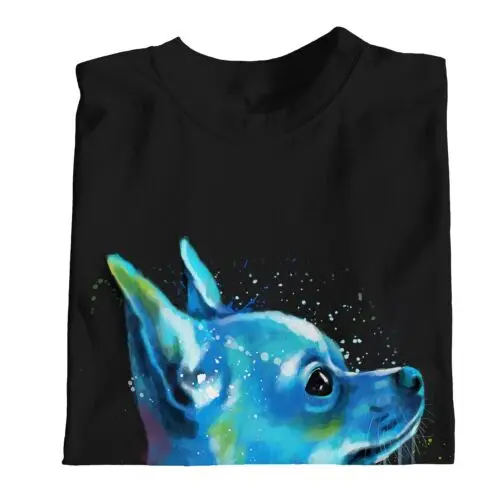 Camiseta Polarshe 1Tee para hombre, camisa con estampado de acuarela abstracta, perro Chihuahua