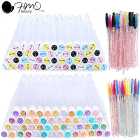 100 Uds. Tubo de cepillo de cejas de diamante, estuche de varita de rímel de pestañas reutilizable vacío, cepillo de pestañas de cristal reemplazable, herramienta de maquillaje a prueba de polvo