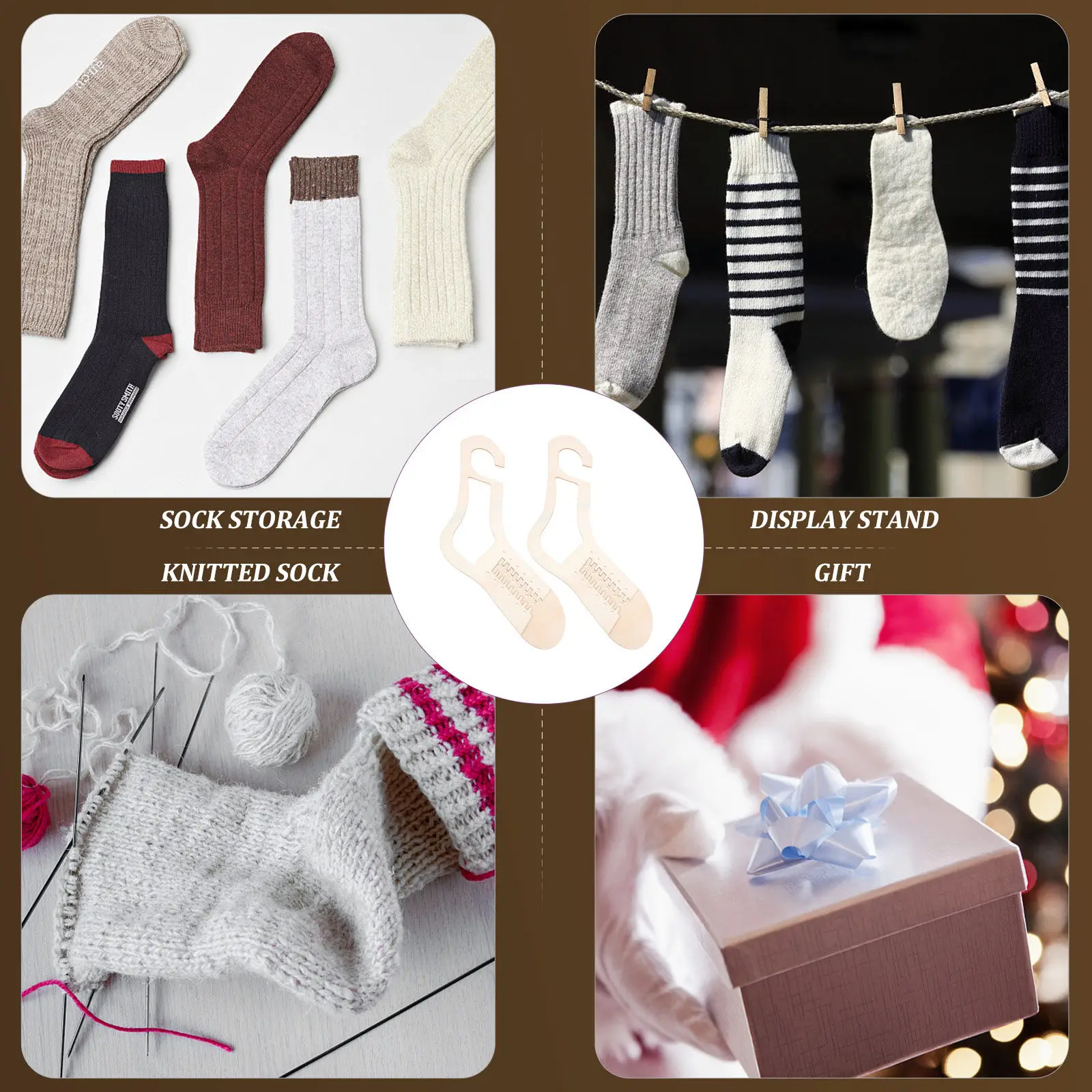 

1 пара деревянных форм для носков из натурального дерева, держатели для носков, DIY-формы для вязания, инструменты для вязания чулок, модель для вязания носков своими руками