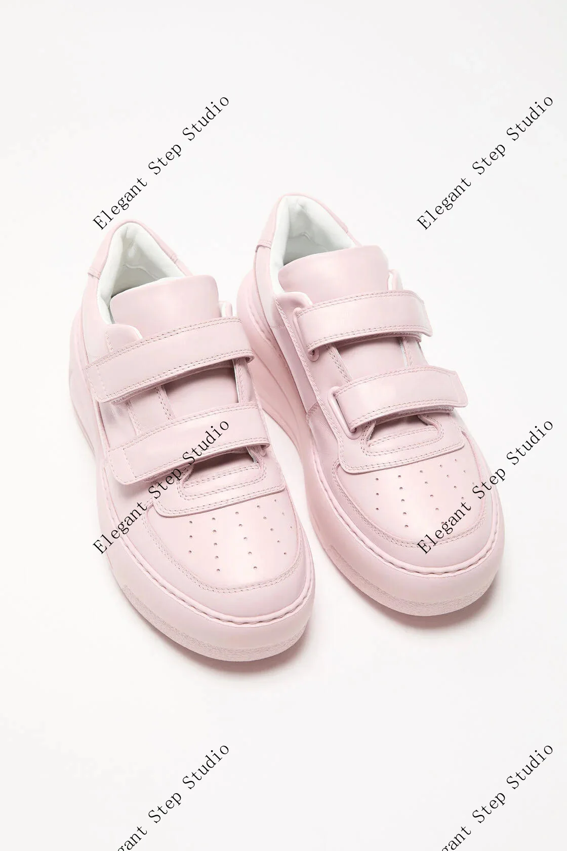 Scarpe da donna Sneakers con plateau e cinturino Rosa pastello