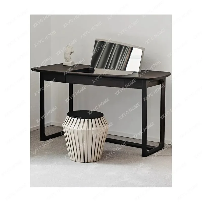 XXTo Modern Minimalist Smoked Wood  Model Room Multifunctional Up And Down Flip Mirror Makeup Table Dresser