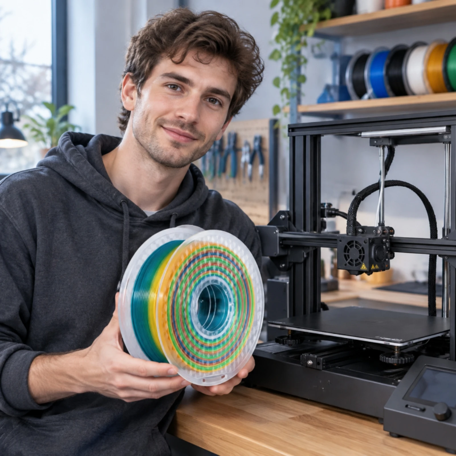 GEEETECH PLA 3D Printer Filament Multicolor Gradient PLA Filament Spool Smooth Feeding Easy to Use for Makers, Prototyping