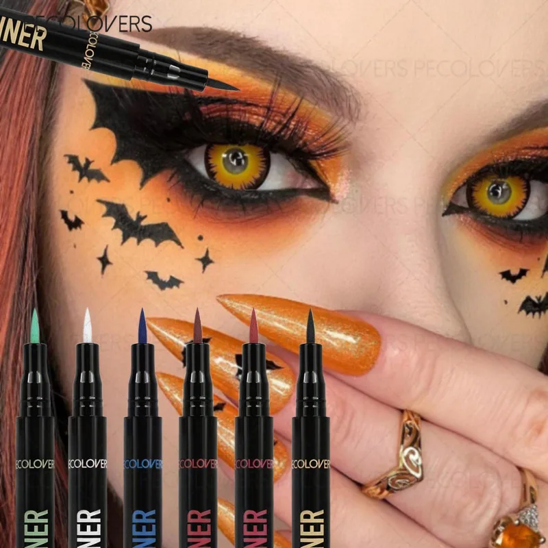 マルチカラー アイライナー、リキッド アイライナー、速乾性、ハロウィーンやクリスマスのメイクに最適、アイメイク
