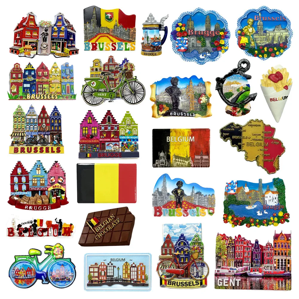 Europe Belgium Fridge Magnet Tourist Souvenirs Refrigerator Magnetic Stickers Travel Gifts