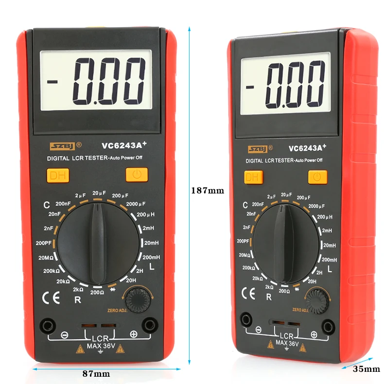 SZBJ LCR Tester Inductiemeter VC6243A, gespecialiseerd instrument voor het meten van inductie, capaciteit en weerstand